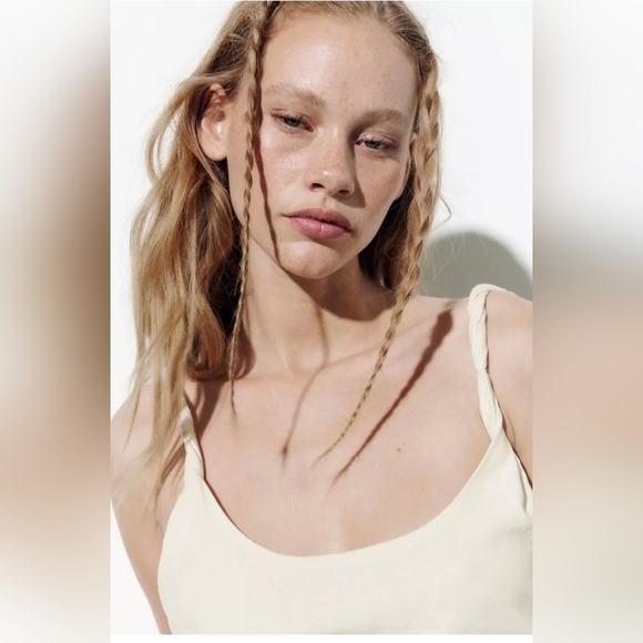 Zara dress twist linen blend long  2918 215 - Picture 7 of 13